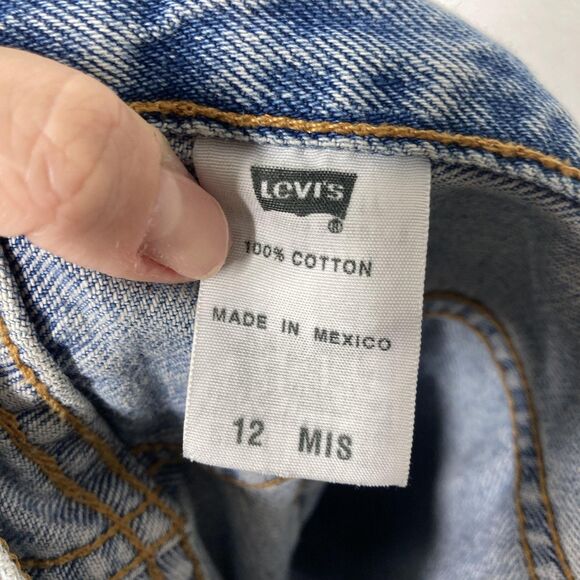 Levis Denim Bermudas Shorts Womens 12 Blue 100% Cotton High Rise - Picture 15 of 16